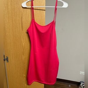 hot pink body con dress